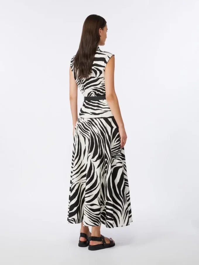 Robe chemise en popeline imprimée, noire Robe chemise en popeline imprimée, noire
