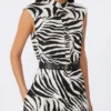 Robe chemise en popeline imprimée, noire Robe chemise en popeline imprimée, noire