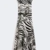 Robe chemise en popeline imprimée, noire Robe chemise en popeline imprimée, noire