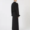 Robe chemise en soie stretch, noire Robe chemise en soie stretch, noire