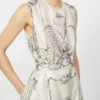 Robe chemise imprimée en mikado, ivoire Robe chemise imprimée en mikado, ivoire