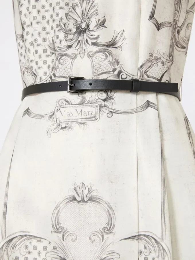 Robe chemise imprimée en mikado, ivoire Robe chemise imprimée en mikado, ivoire