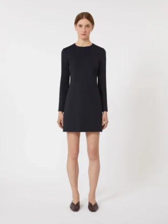 Robe courte en jersey scuba, bleu outremer