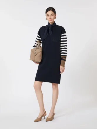 Robe courte en laine, bleu outremer