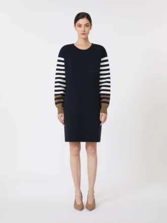 Robe courte en laine, bleu outremer