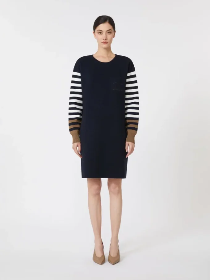 Robe courte en laine, bleu outremer Robe courte en laine, bleu outremer
