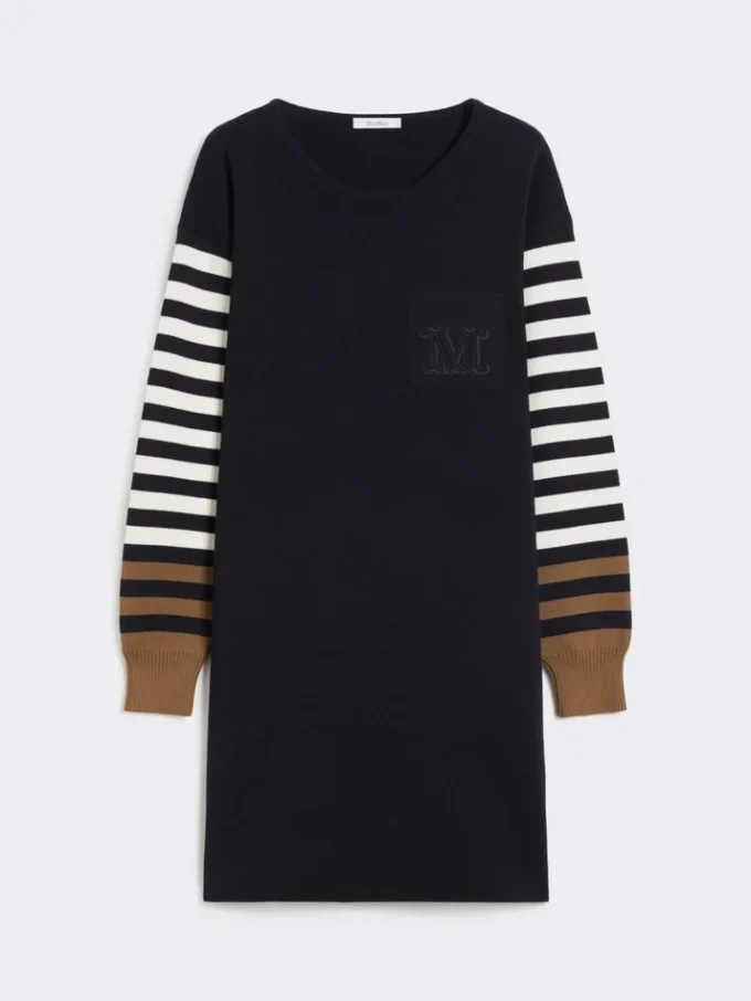 Robe courte en laine, bleu outremer Robe courte en laine, bleu outremer