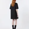Robe courte en toile de coton et lin, noire Robe courte en toile de coton et lin, noire
