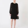 Robe de cocktail en cady, noire Robe de cocktail en cady, noire