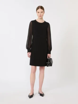 Robe de cocktail en cady, noire