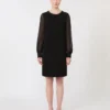 Robe de cocktail en cady, noire Robe de cocktail en cady, noire