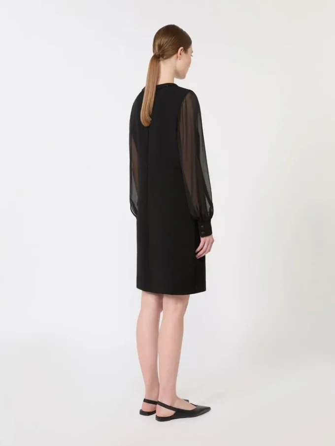 Robe de cocktail en cady, noire Robe de cocktail en cady, noire
