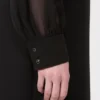 Robe de cocktail en cady, noire Robe de cocktail en cady, noire