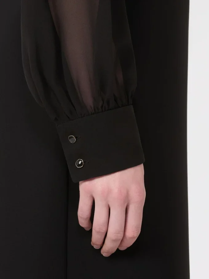 Robe de cocktail en cady, noire Robe de cocktail en cady, noire