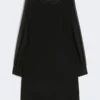 Robe de cocktail en cady, noire Robe de cocktail en cady, noire