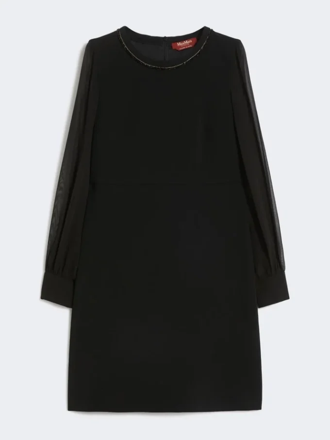 Robe de cocktail en cady, noire Robe de cocktail en cady, noire
