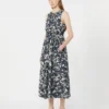 Robe en coton imprimé avec ceinture, bleu outremer Robe en coton imprimé avec ceinture, bleu outremer