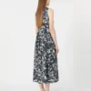 Robe en coton imprimé avec ceinture, bleu outremer Robe en coton imprimé avec ceinture, bleu outremer