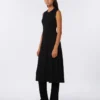 Robe en crêpe de viscose, noir Robe en crêpe de viscose, noir