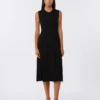 Robe en crêpe de viscose, noir Robe en crêpe de viscose, noir