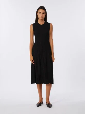 Robe en crêpe de viscose, noir