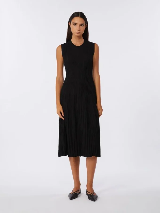 Robe en crêpe de viscose, noir Robe en crêpe de viscose, noir
