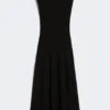 Robe en crêpe de viscose, noir Robe en crêpe de viscose, noir
