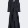 Robe en denim de coton avec ceinture, bleu outremer