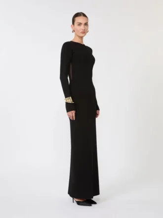 Robe en fil de viscose, noir
