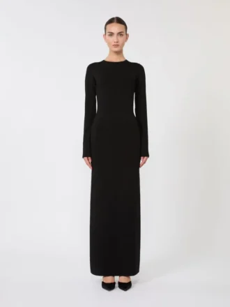 Robe en fil de viscose, noir