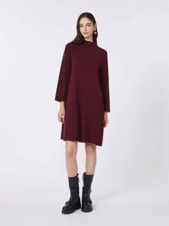 Robe en fil de viscose stretch, bordeaux