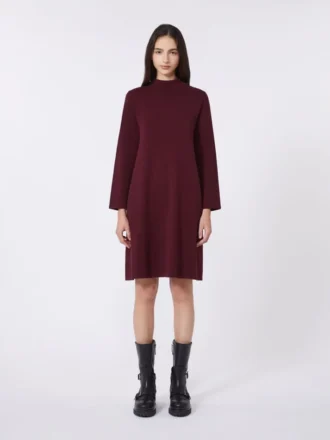Robe en fil de viscose stretch, bordeaux