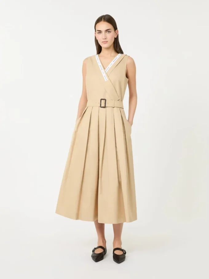 Robe en gabardine déperlante, beige Robe en gabardine déperlante, beige
