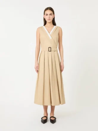 Robe en gabardine déperlante, beige