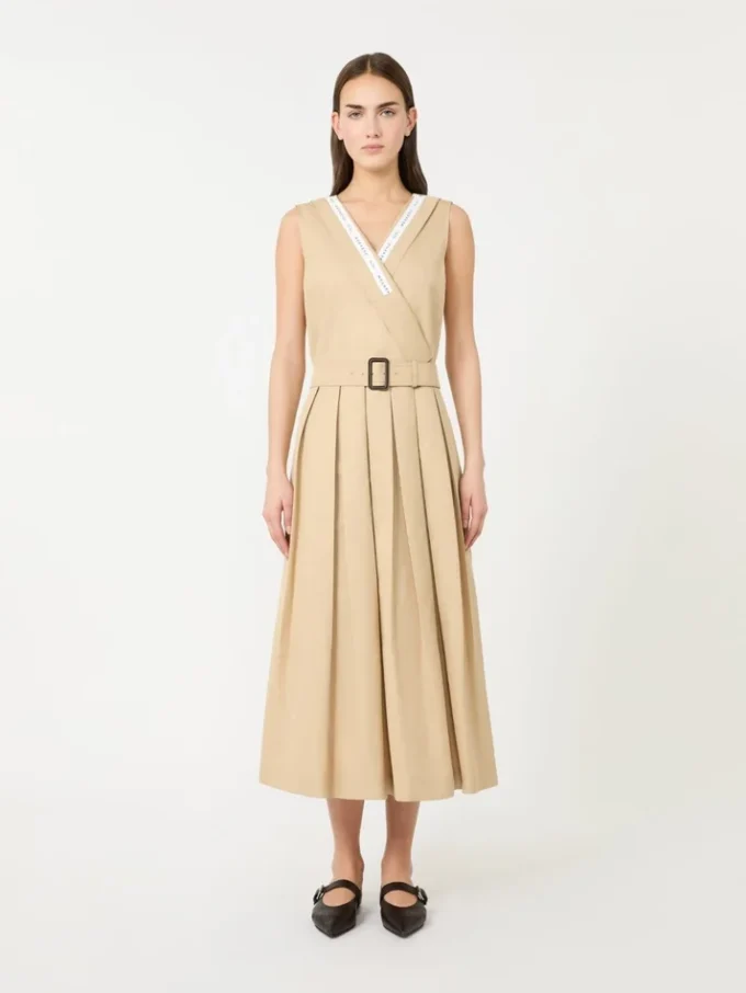 Robe en gabardine déperlante, beige Robe en gabardine déperlante, beige