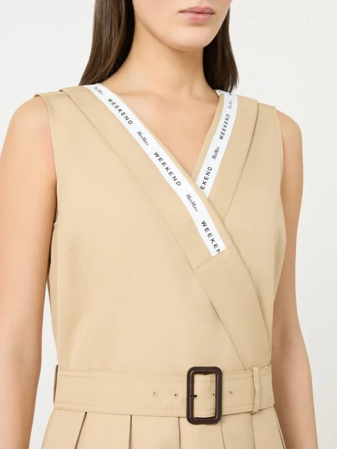 Robe en gabardine déperlante, beige Robe en gabardine déperlante, beige