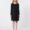 Robe en jersey crêpé, noir Robe en jersey crêpé, noir