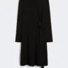 Robe en jersey crêpé, noir Robe en jersey crêpé, noir