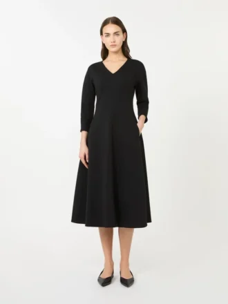 Robe en jersey stretch, noire
