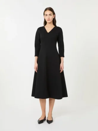 Robe en jersey stretch, noire