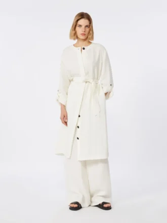 Robe en lin délavé, couleur naturelle