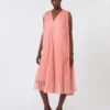 Robe en mousseline plissée, rose Robe en mousseline plissée, rose