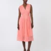 Robe en mousseline plissée, rose Robe en mousseline plissée, rose
