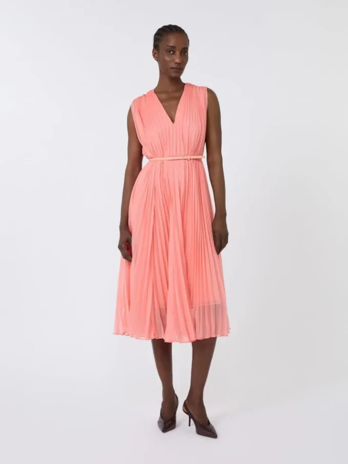 Robe en mousseline plissée, rose Robe en mousseline plissée, rose