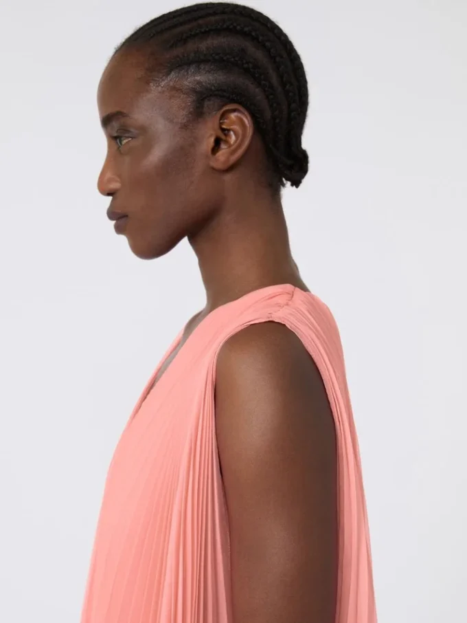 Robe en mousseline plissée, rose Robe en mousseline plissée, rose