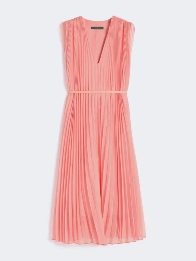 Robe en mousseline plissée, rose Robe en mousseline plissée, rose
