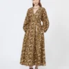 Robe en popeline de coton imprimée, couleur naturelle Robe en popeline de coton imprimée, couleur naturelle