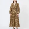 Robe en popeline de coton imprimée, couleur naturelle Robe en popeline de coton imprimée, couleur naturelle