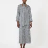 Robe en soie imprimée, bleu nuit Robe en soie imprimée, bleu nuit