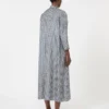 Robe en soie imprimée, bleu nuit Robe en soie imprimée, bleu nuit